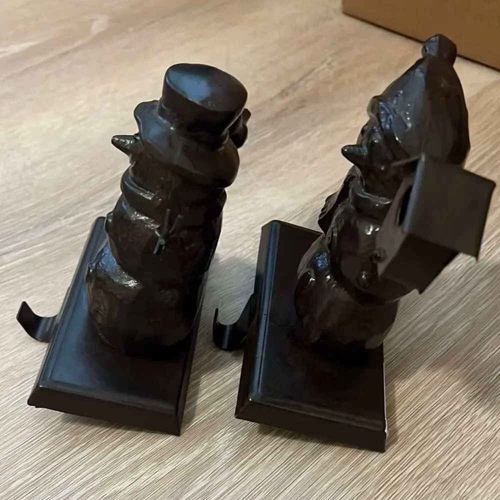 Bronze Snowman Stocking Hanger Set of 2 Bird Feeder